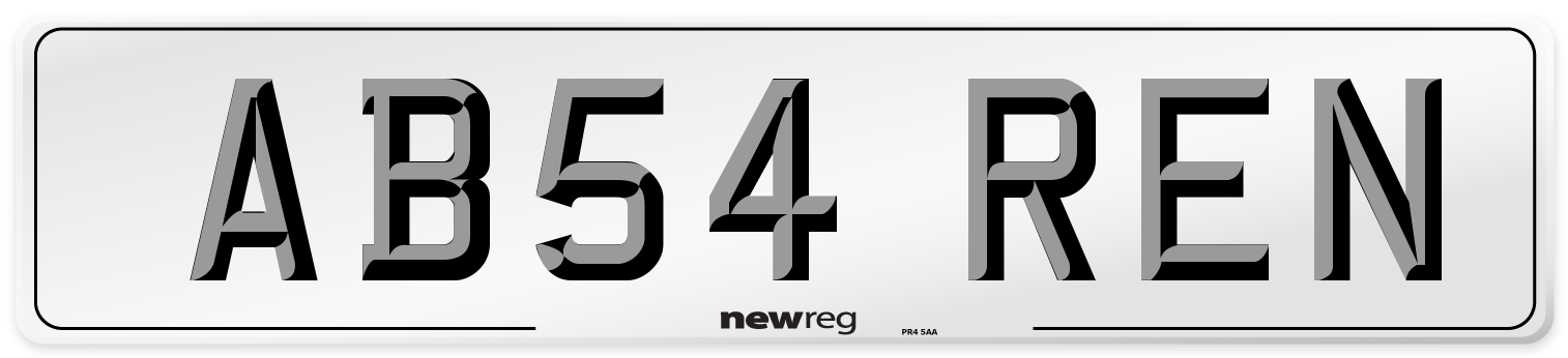 AB54 REN Number Plate from New Reg